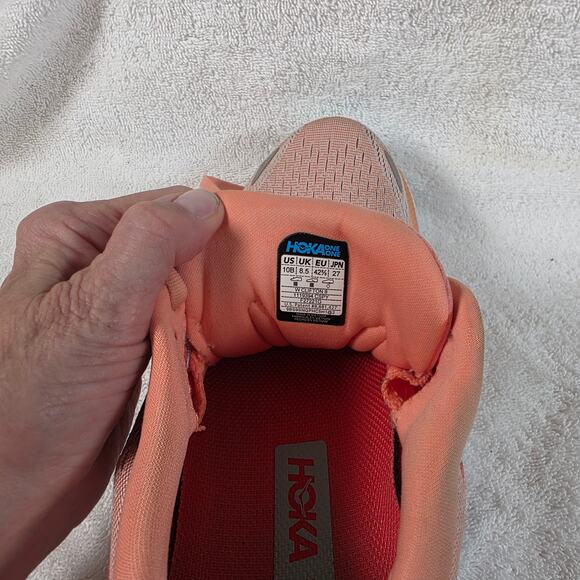 Hoka One One Clifton 8 Orange & Cream Lace-up Women's Running Shoes Size 10B - Picture 12 of 15